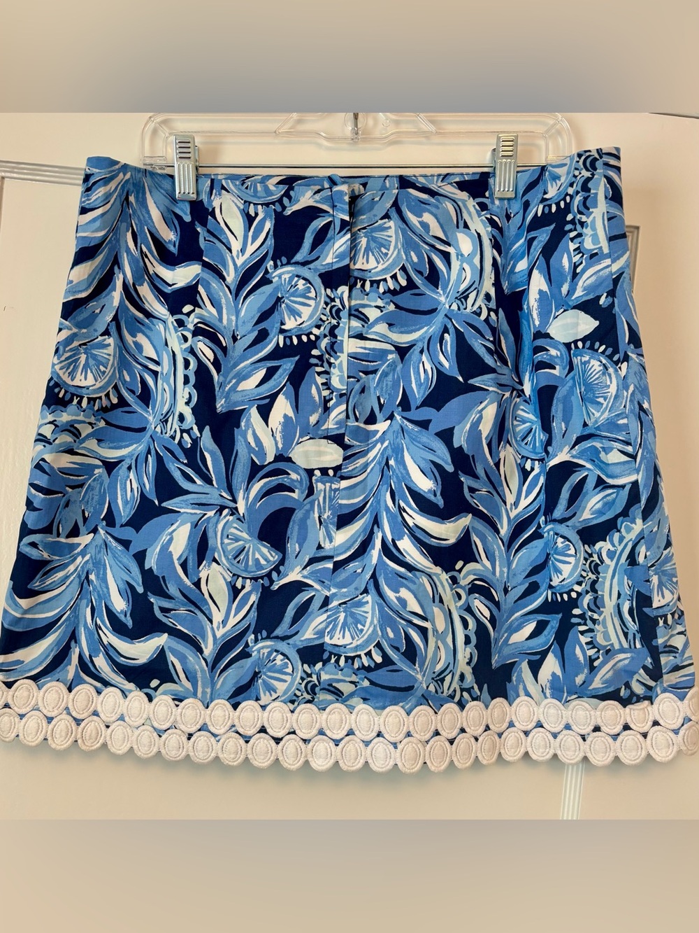 Lilly Pulitzer Izzy Skirt You're the Zest High Tide Navy Blue Citrus - Picture 2 of 4